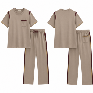 Gold and Maroon Color Block Zip Up Top and Pants Set