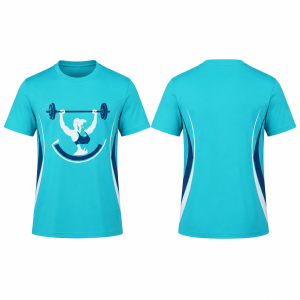 Turquoise and Navy Classic Crew Neck T-Shirt