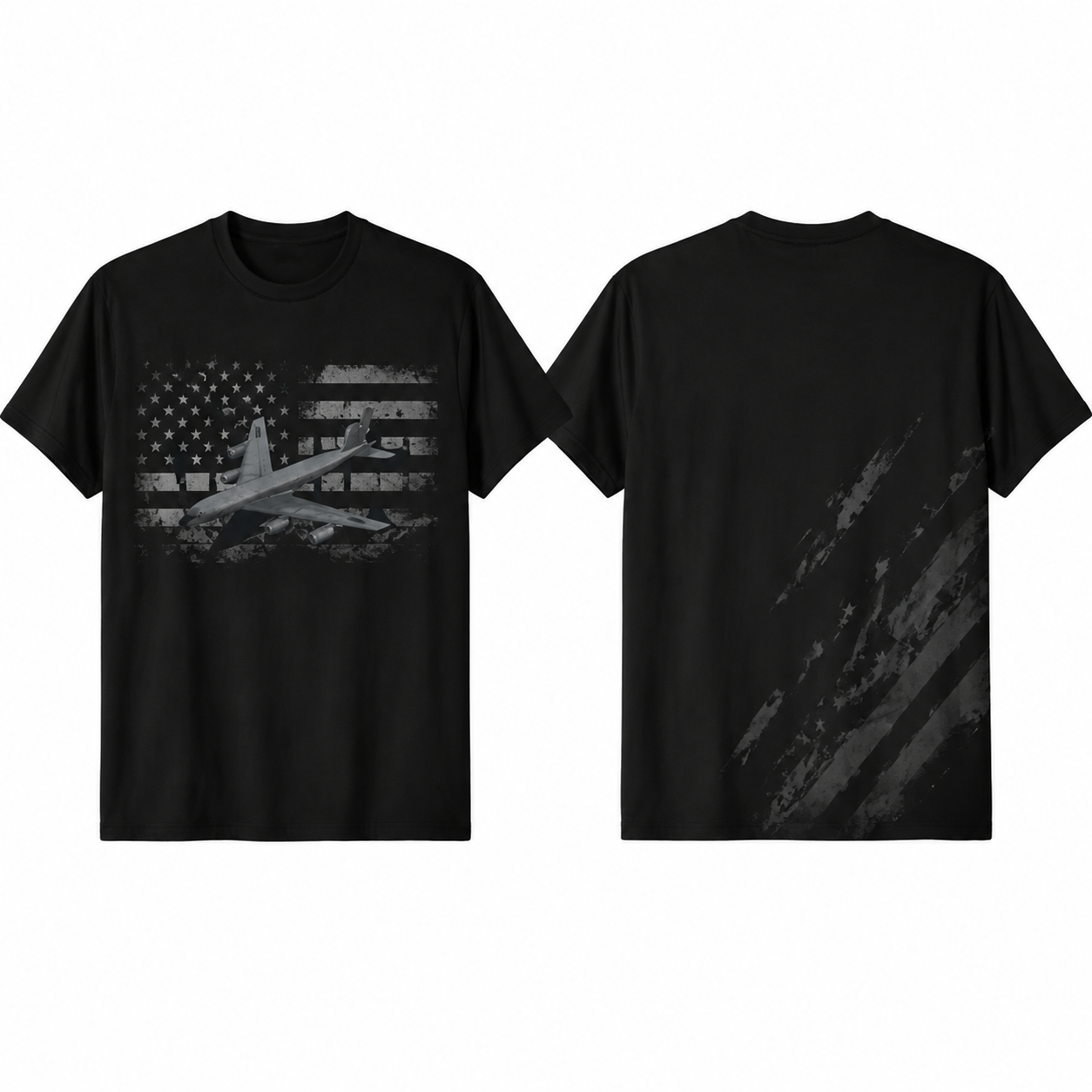 Black and Grey Classic Crew Neck T-Shirt