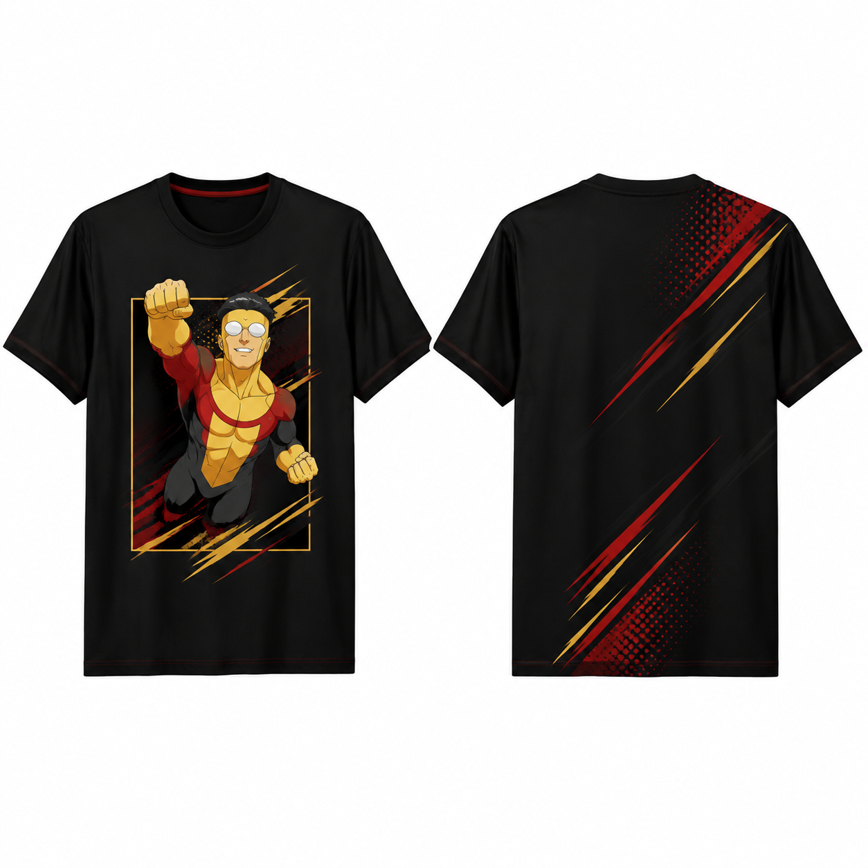Red and Gold Classic Crew Neck T-Shirt