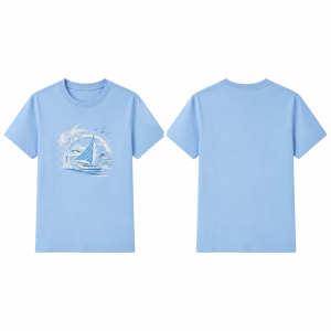 Sky Blue and White Striped T-Shirt