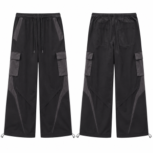 Black and Grey Relaxed Fit Pants