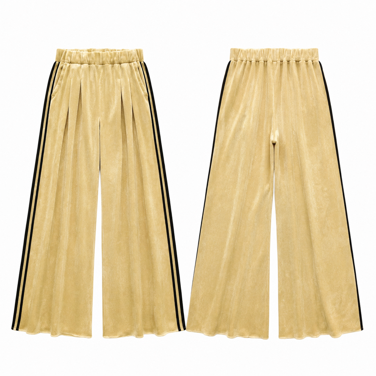 Gold and Black Slim Fit Stretch Pants