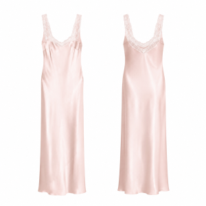 White and Pink Pleated A-Line Dress