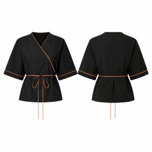 Black and Orange Long Sleeve Top
