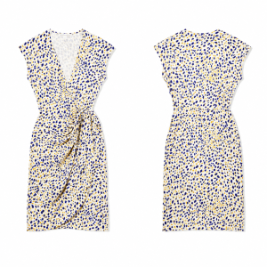 Royal Blue and Yellow A-Line Midi Dress