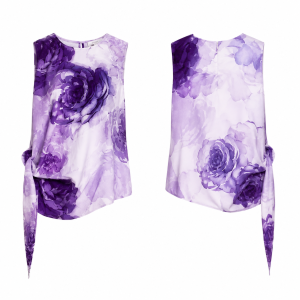 Purple and White Striped Polo Shirt