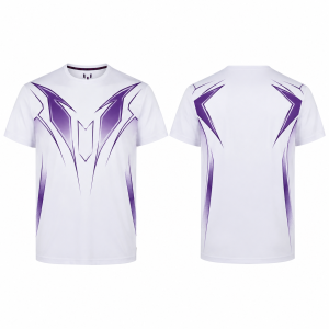 White and Purple Classic Fit Cotton T-Shirt