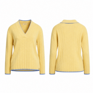 Men's Yellow and Blue Knit Sweater
