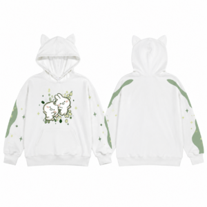 Men's White-Green Sports Sweater