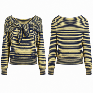 Yellow and Blue Knit Sports Jersey