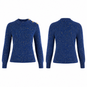 Men's Royal Blue and Yellow Knit Sweater