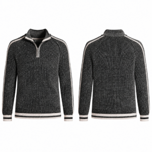 Men's Black and White Knit Sweater