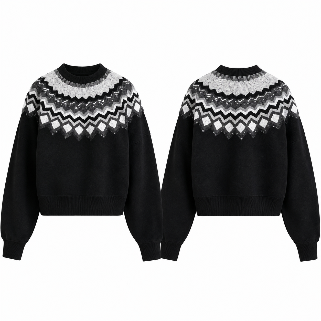 Black and Gray Knit Sports Jersey