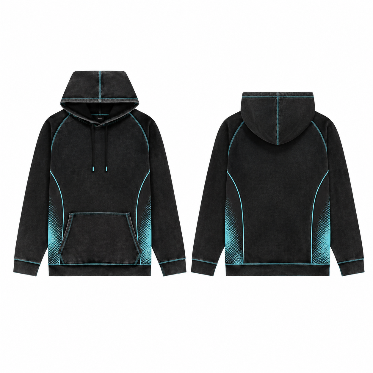 Black-Cyan Retro Soccer Jersey