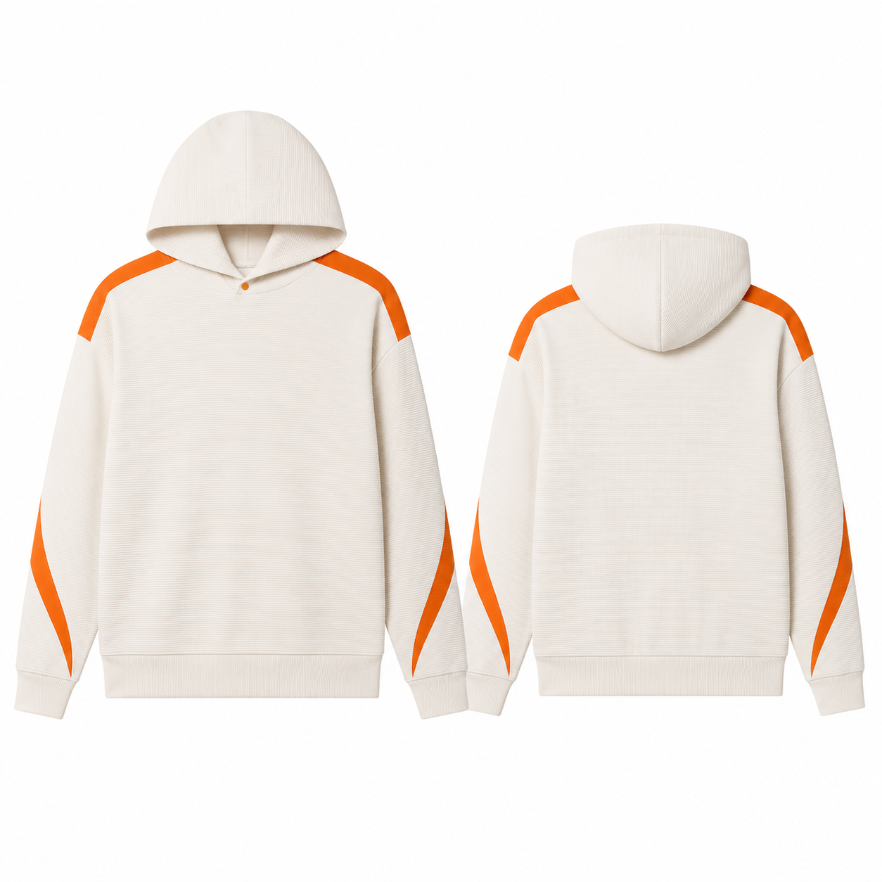 Men's White-Orange Sports Sweater