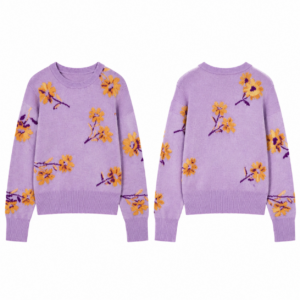 Men's Purple and Gold Knit Sweater