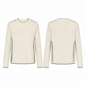 White and Green Knit Sports Jersey