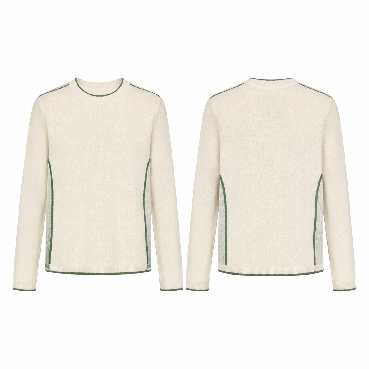 White and Green Knit Sports Jersey